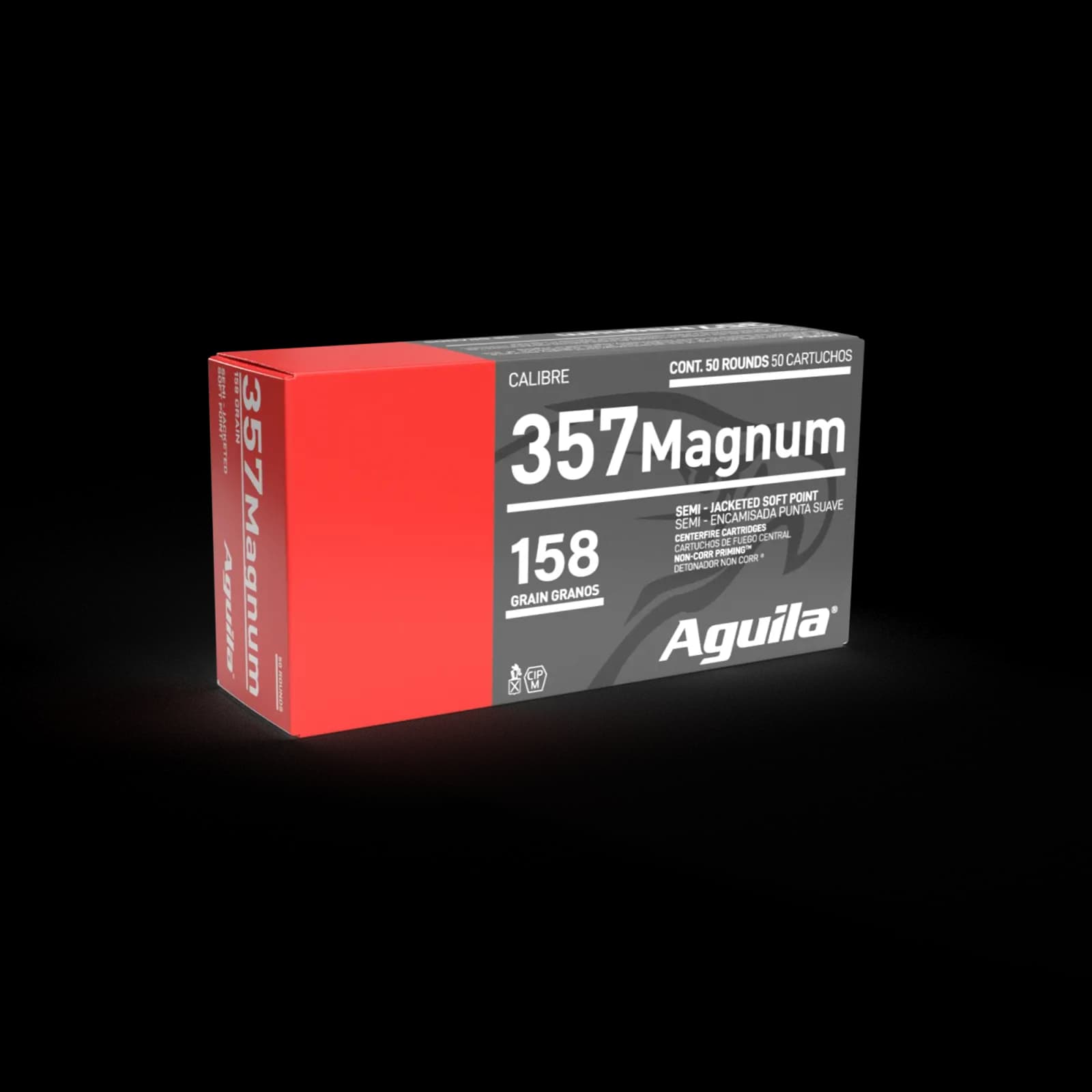 Aguila .357 Magnum 158GR Semi Jacketed Soft Point 1000RD Case