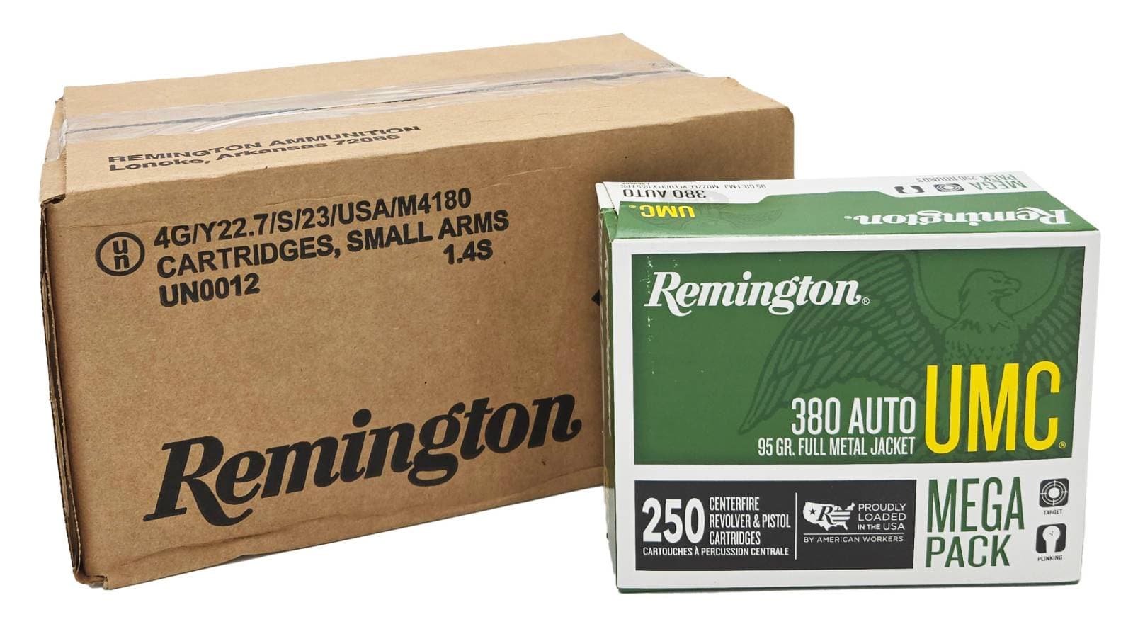 Remington UMC 380ACP 95 GR FMJ Ammunition Mega Pack 1000RD Case