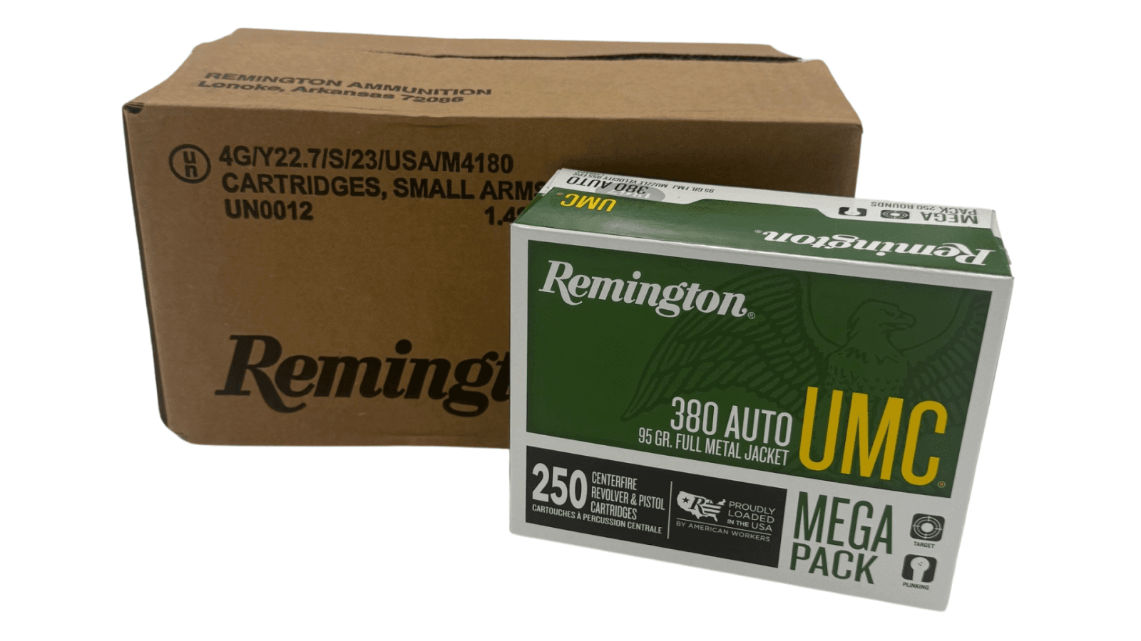 Remington Ammunition 23721 UMC .380 ACP 95 GR Full Metal Jacket FMJ 1000RD Case