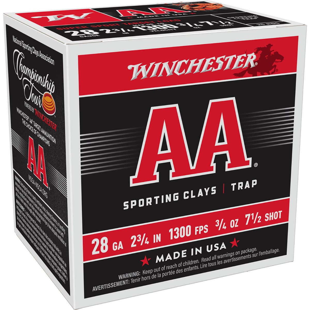AA Sporting Clays 28 Gauge 2-3/4" 3/4 oz #7.5 250/Case