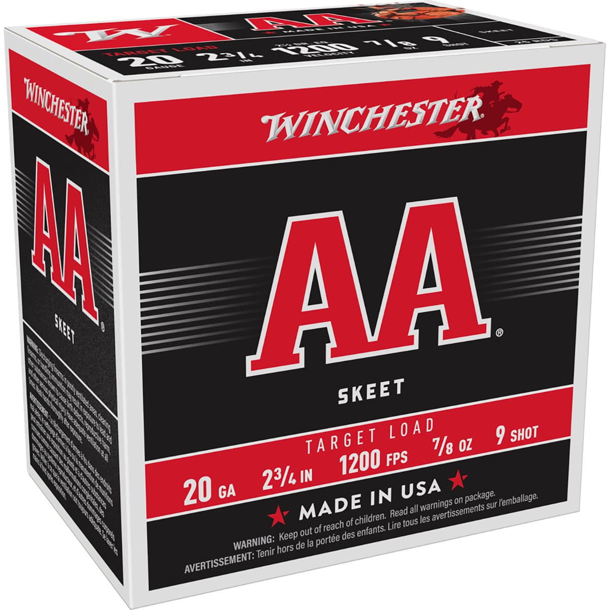 AA 20 Gauge 2-3/4" 7/8oz #9 Shot 250/Case