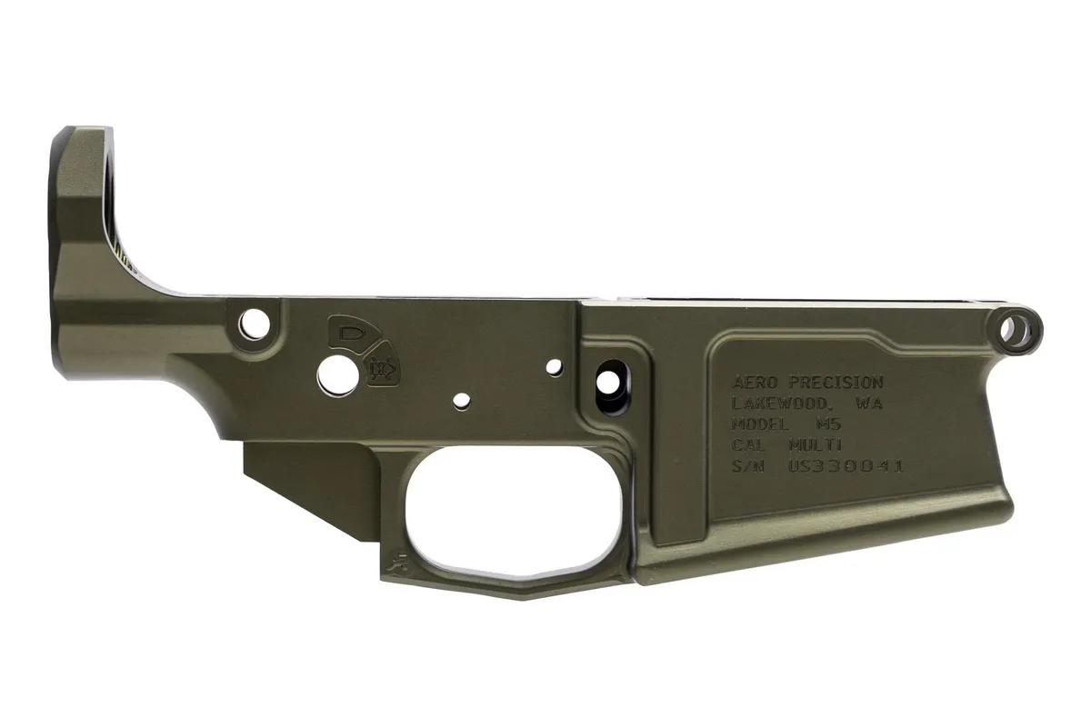 Aero Precision M5 AR-10 Stripped Lower Receiver Anodized OD Green - Lower Receiver for AR-15 - view 1