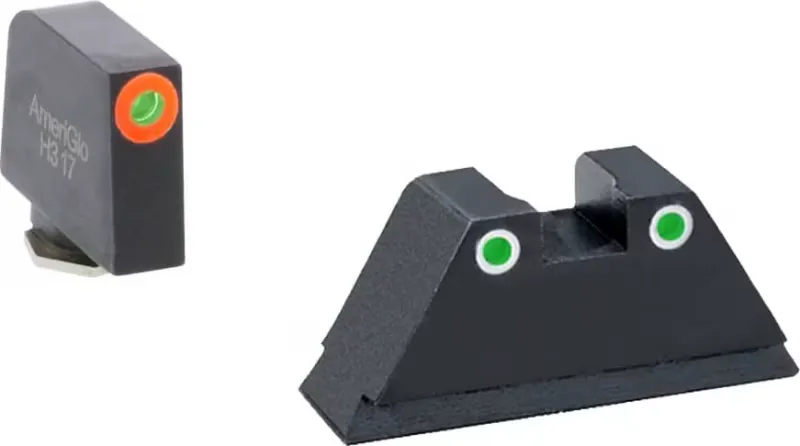 AmeriGlo Sight Set Front/Rear, Green/Orange/Green - GL-331 - Iron Sights for AR-15 - view 1