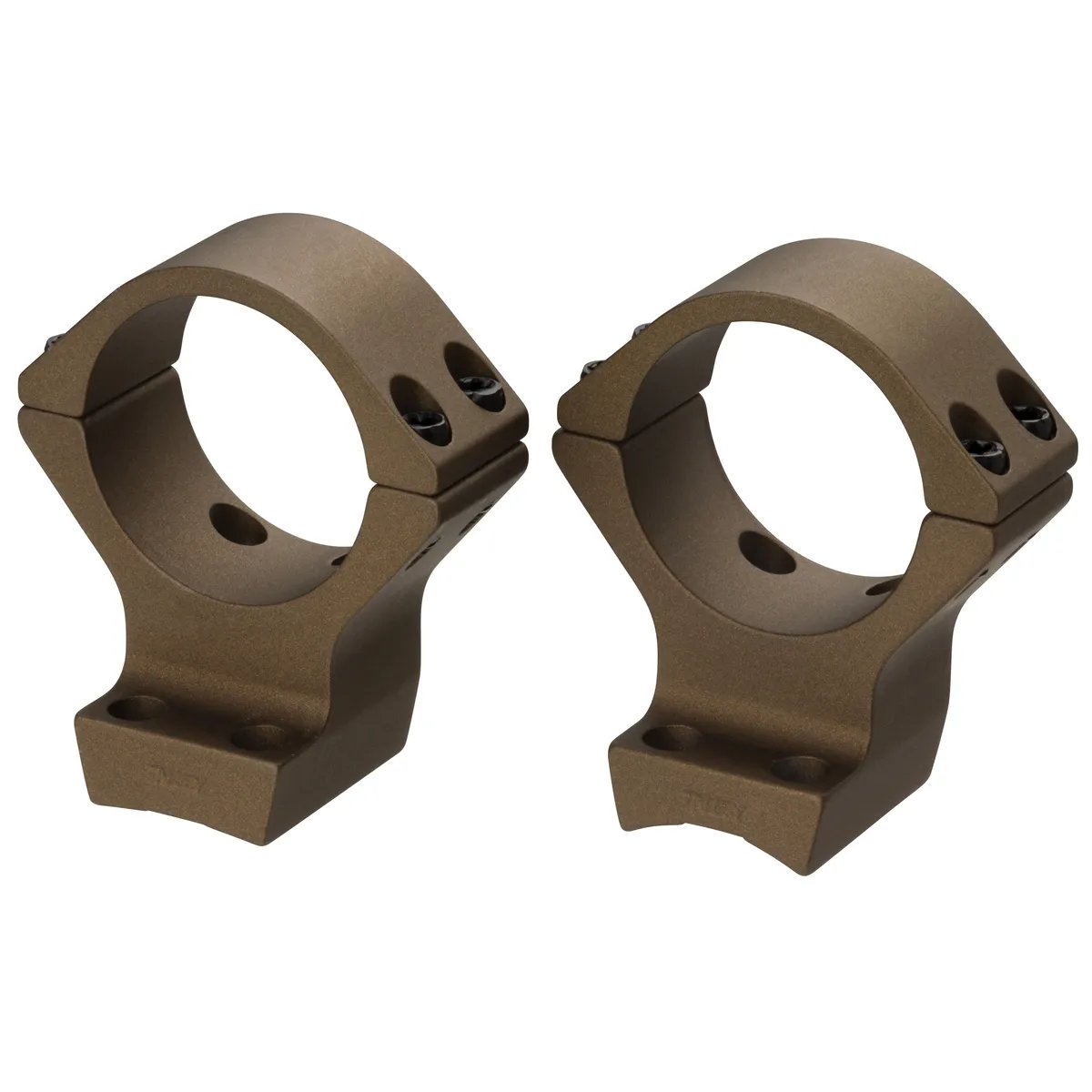 Browning 30mm High Aluminum Alloy Lightweight 2-Piece Integrated Scope Ring, Burnt Bronze Cerakote - 12536 - Optic Mount - view 2