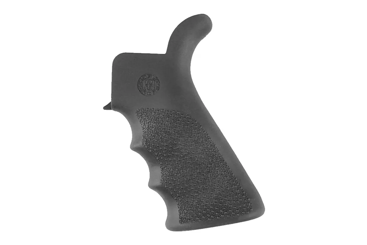 Hogue Ar-15 OverMolded Pistol Grip - Beaver Tail - No Finger Grooves - Black - Pistol Grip for AR-15 - view 1
