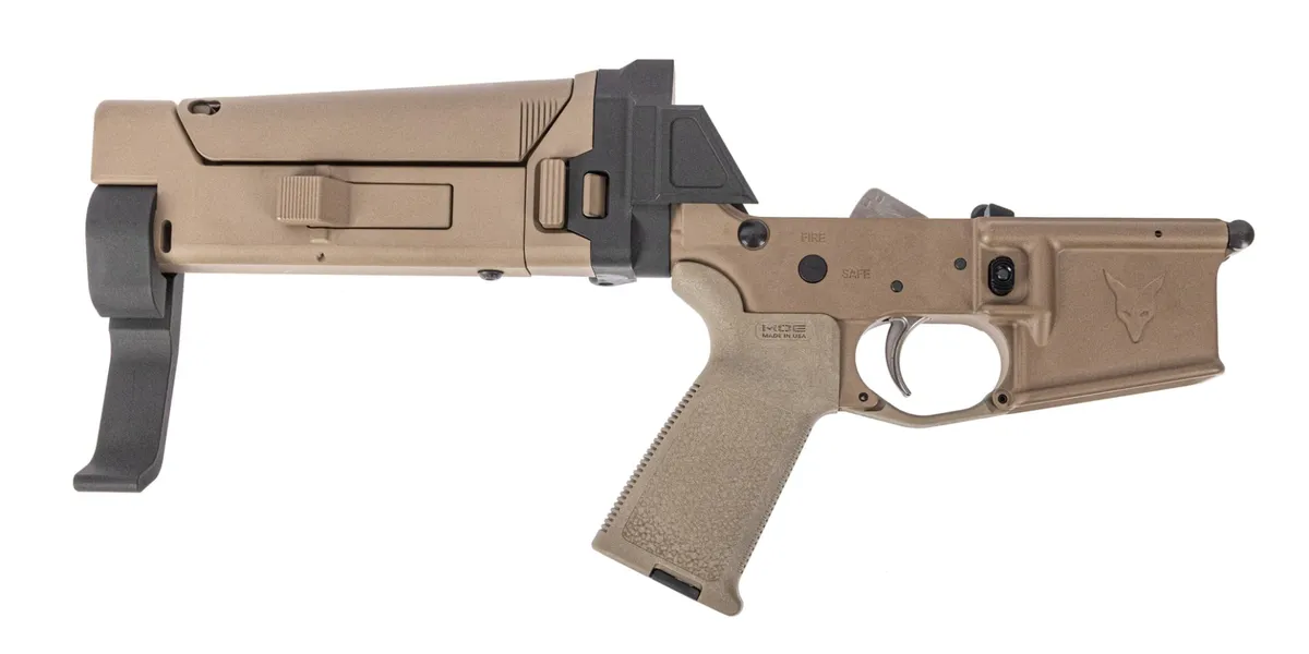 Palmetto State Armory PSA Complete Lower 300BO, JAKL, MOE EPT, F5 Brace, FDE - Lower Receiver for AR-15 - view 1