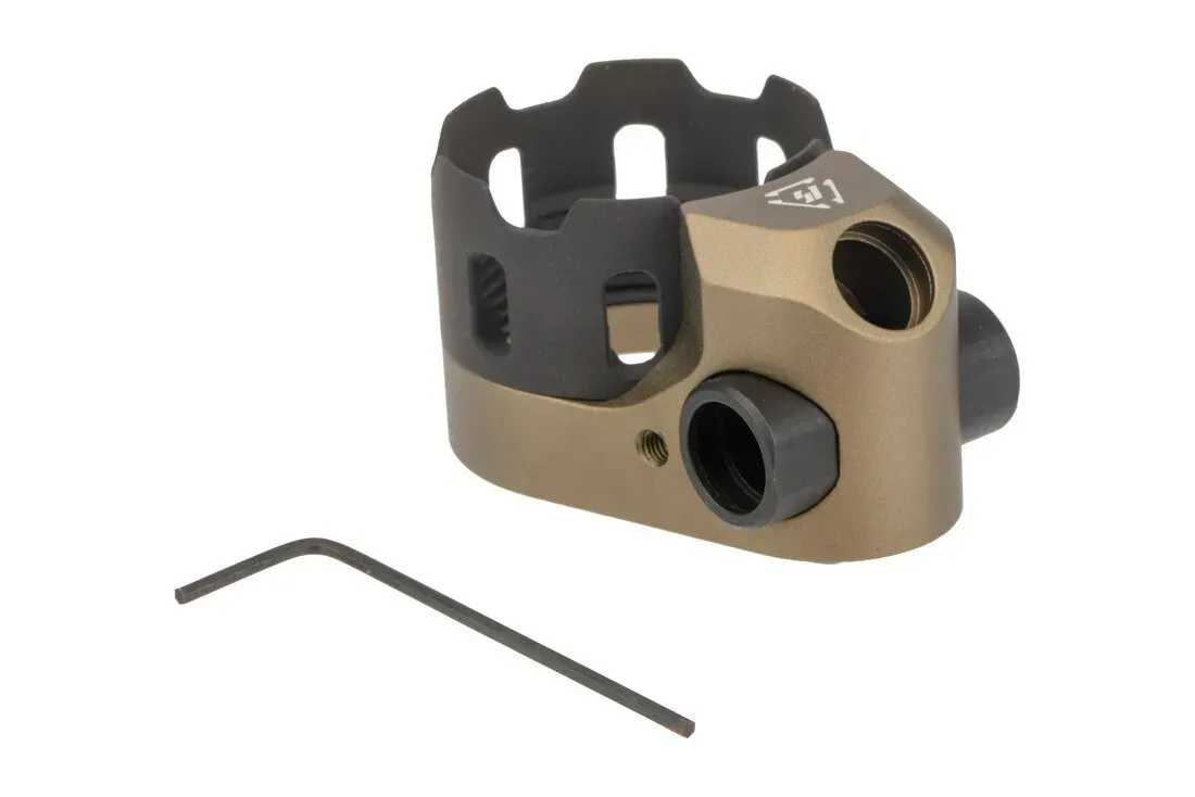 Strike Industries Tribus Enhanced Ar-15 Castle Nut and End Plate - Flat Dark Earth - Castle Nut - view 1