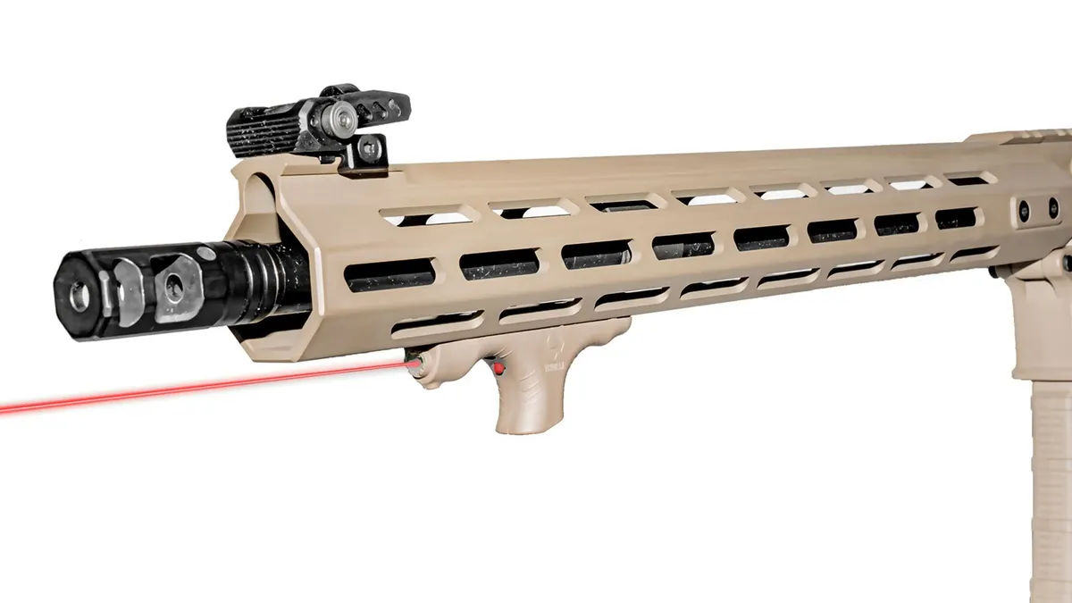 Viridian Weapon Technologies HS1 Hand Stop, Red Laser, Fits M-lok, Flat Dark Earth - Foregrip for AR-15 - view 3