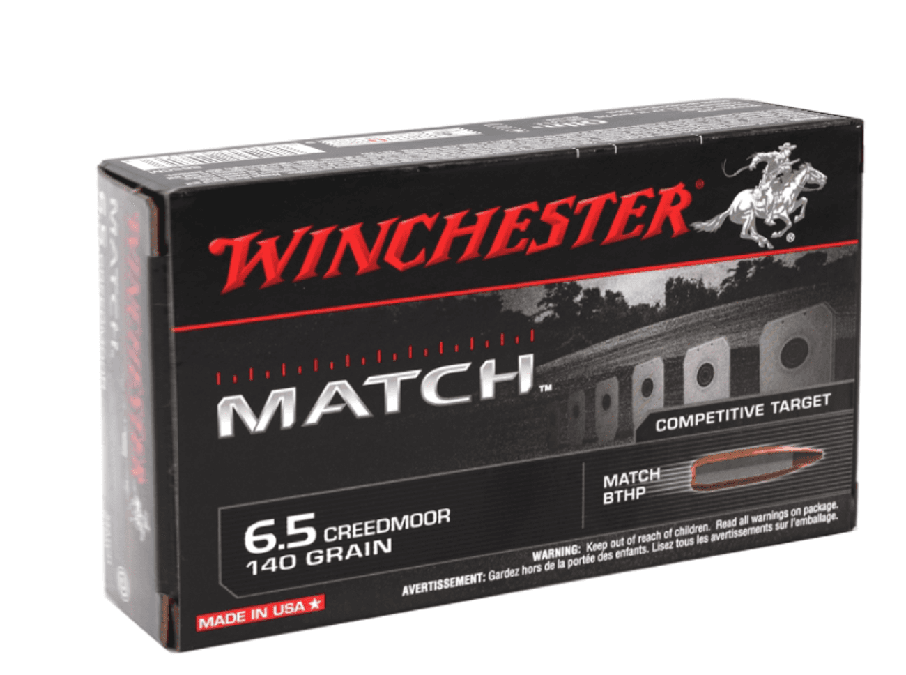Winchester Match 6.5 Creedmoor Ammunition 140 Grain Sierra MatchKing Hollow Point Boat Tail - 200 Rds