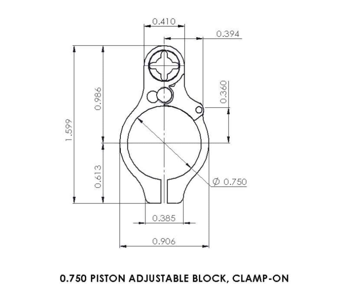 Superlative Arms Superlative Arms .750 Adjustable Piston System - Carbine Length Gas - Clamp On - Melonited