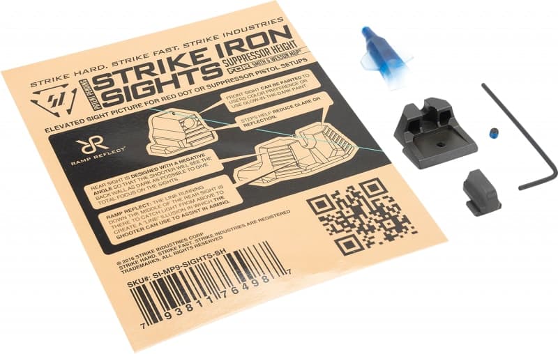 Strike Industries Iron Sight Front/Rear, Black - SI-MP9-SIGHTS-SH
