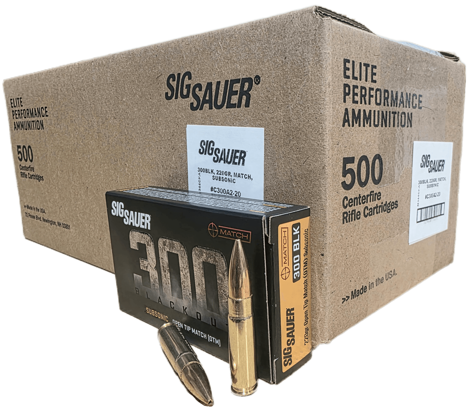 Sig Sauer Match Subsonic .300BLK 220GR OTM 500RD Case