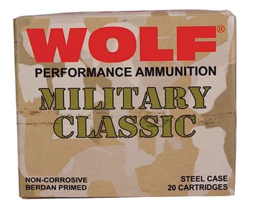 Wolf Wolf Performance Military Classic 168 gr Full Metal Jacket .30-06 Spfld Ammo, 500/case - MC3006FMJ168