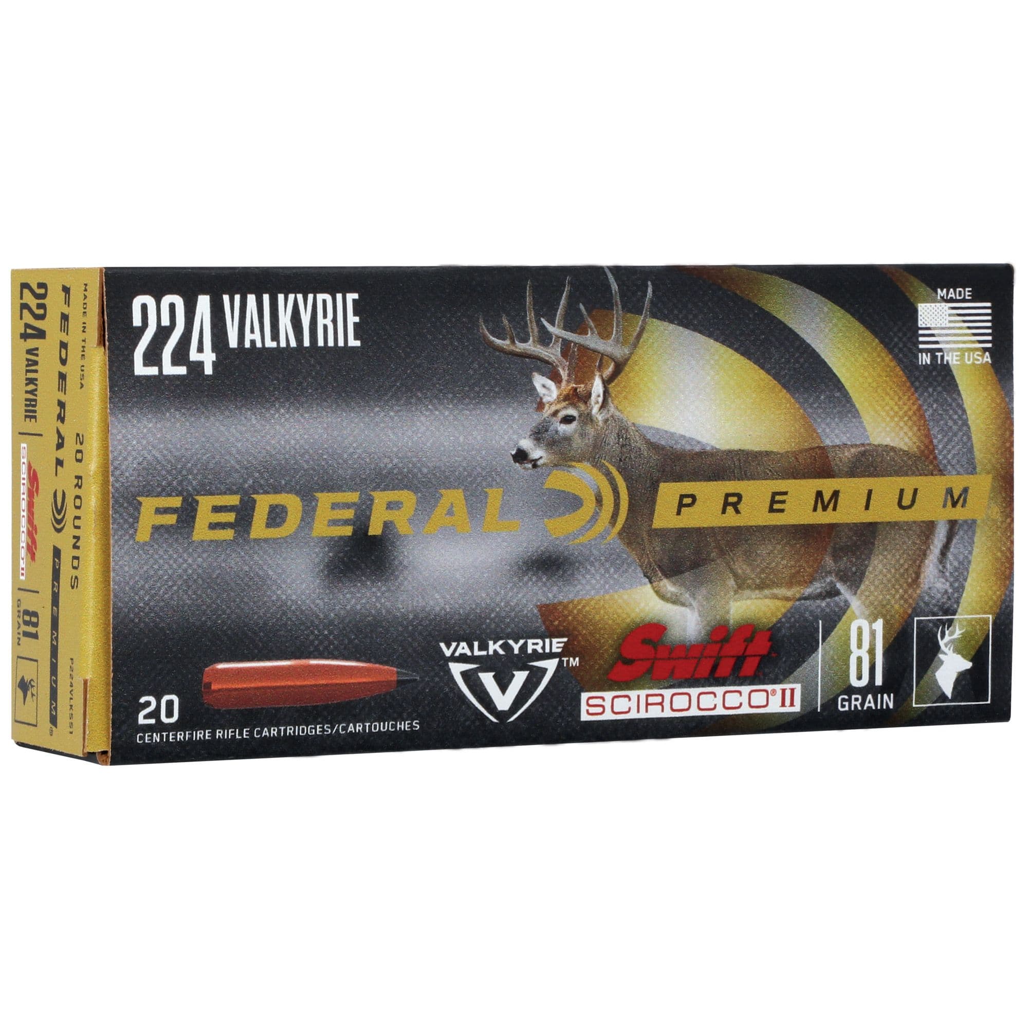 Federal Premium .224 Valkyrie Ammunition, 20 Rounds Shotshell 81gr - P224VLKSS1