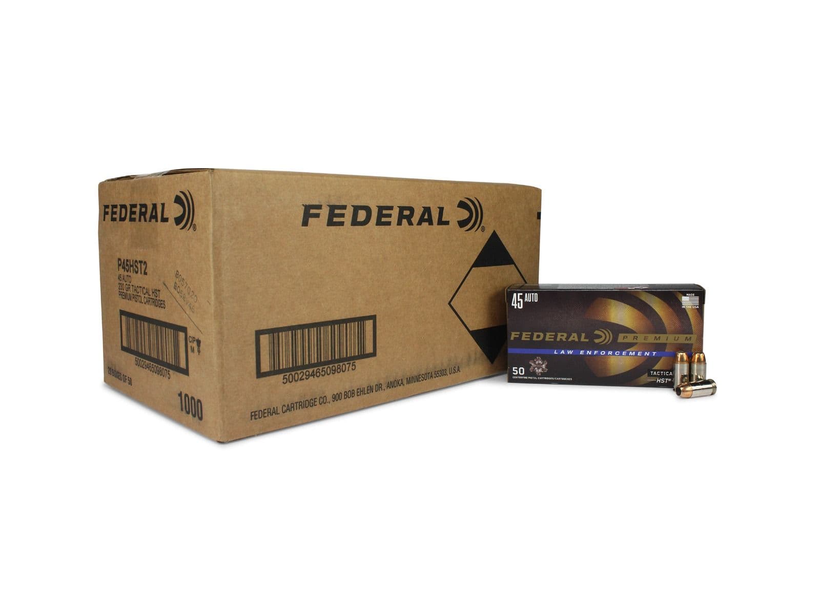 Federal Premium HST .45 ACP Subsonic 230 Grain JHP (Case)