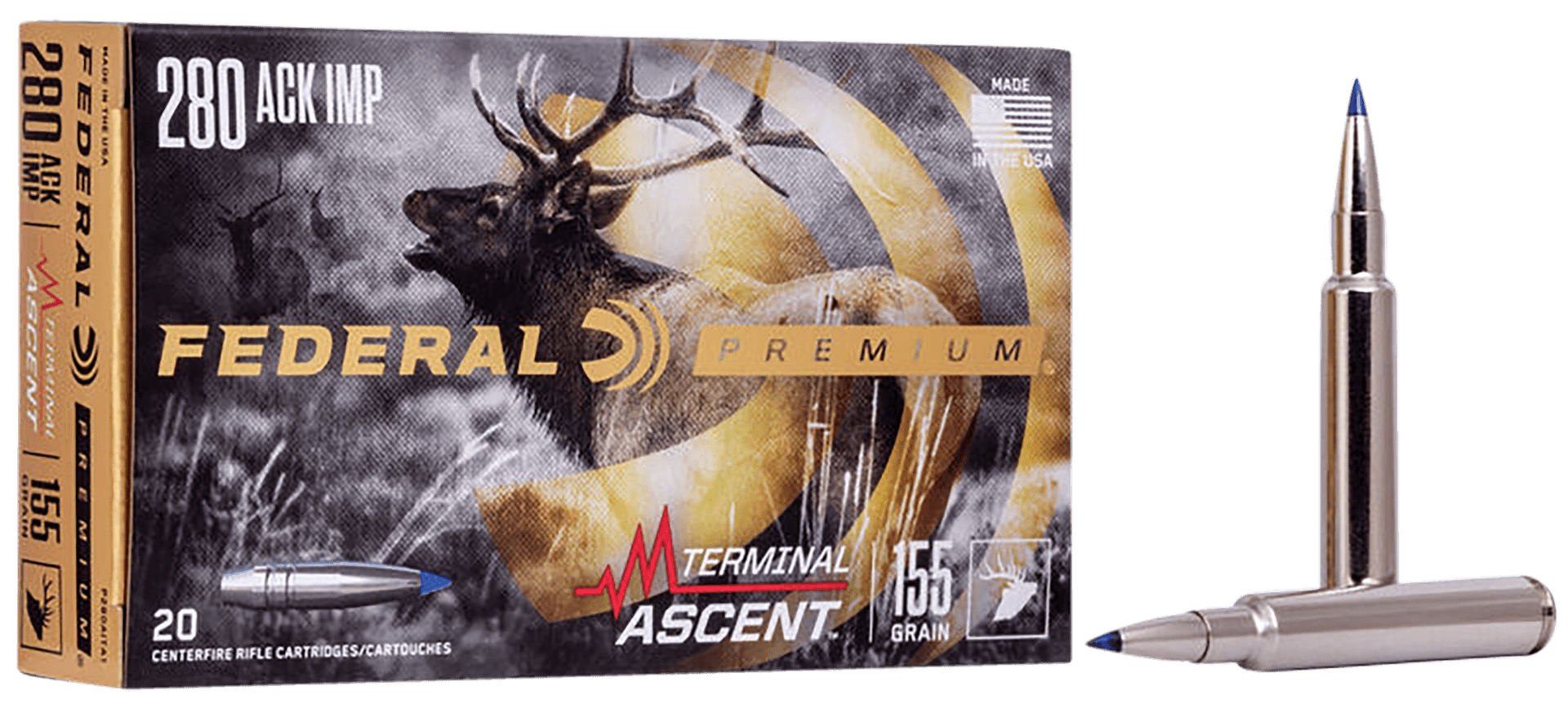 Federal 280 Ackley Improved 155 Gr Terminal Ascent