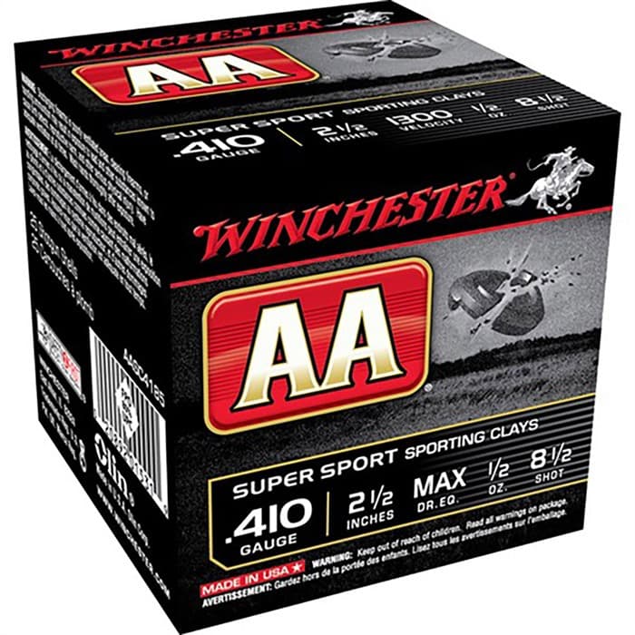 AA Sporting Clays 410 Bore 2-1/2" 1/2 oz #8 Shot 250/Case