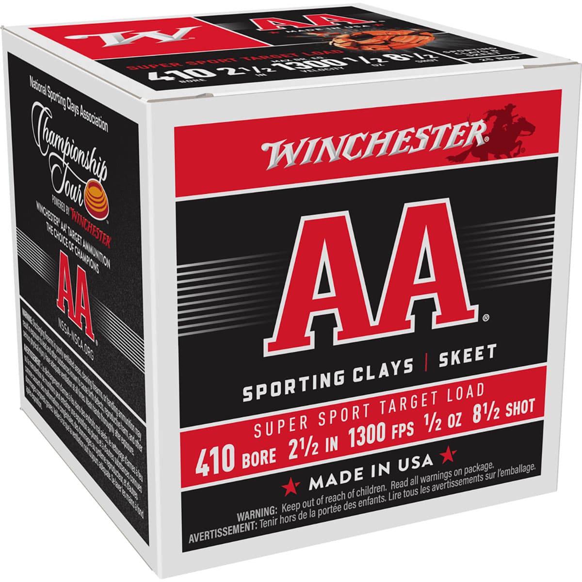 AA Sporting Clays 410 Bore 2-1/2" 1/2 oz #8.5 Shot 250/Case