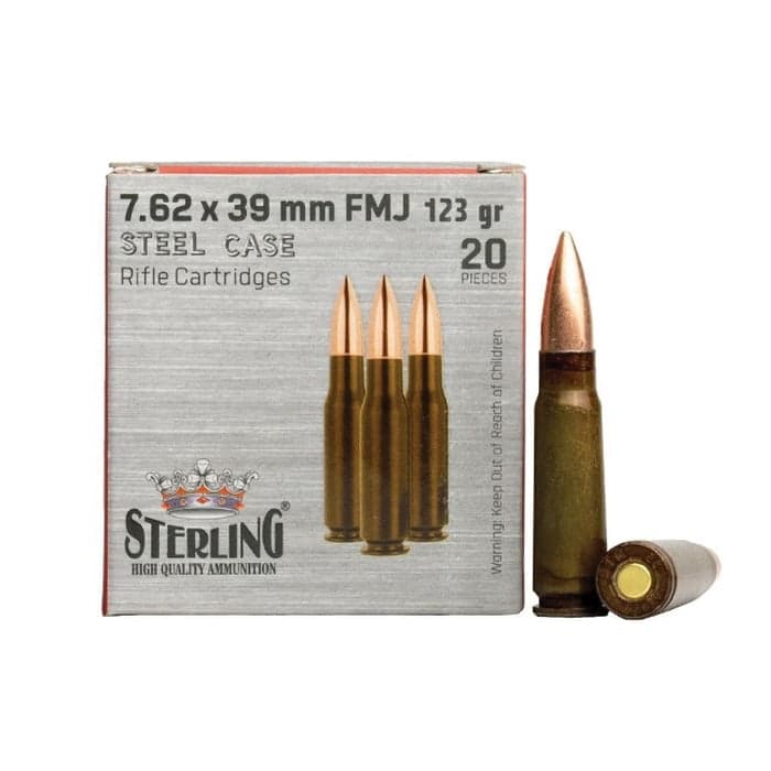 STERLING AMO 7.62X39 STEEL CASE 20RD (50 BOX CASE)