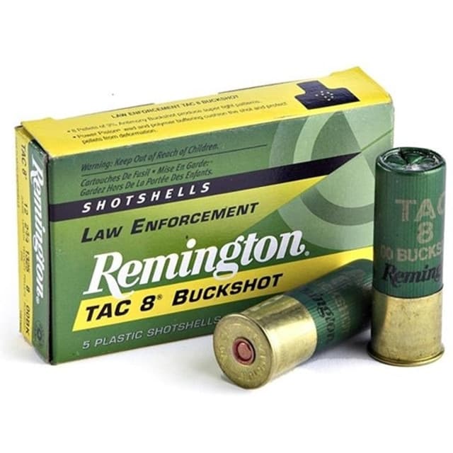 Remington Remington Law Enforcement Tac 8 Buckshot 12 Gauge Ammo 2 3/4'' 00 Buckshot 8 Pellets - Box of 75 - LAW ENFORCEMENT ONLY