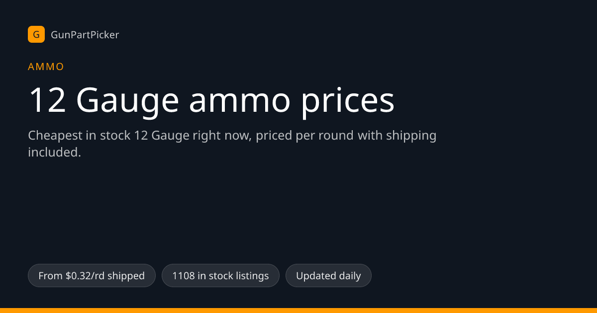 12 Gauge Ammo Prices — From $0.19/rd (October 2026) | GunPartPicker