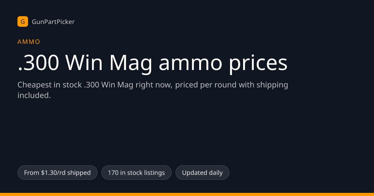 .300 Win Mag Ammo Prices — From $1.30/rd (October 2026) | GunPartPicker