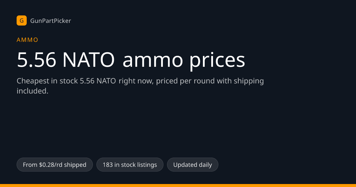 5.56 NATO Ammo Prices — From $0.28/rd (October 2026) | GunPartPicker
