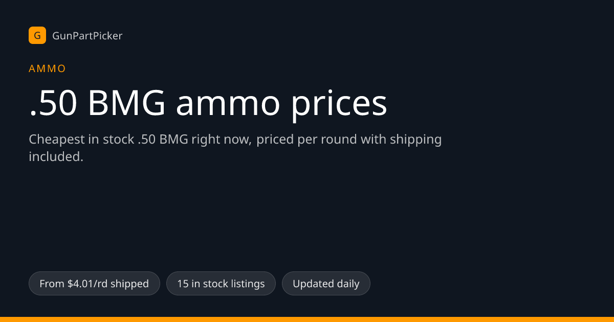 .50 BMG Ammo Prices — From $4.01/rd (October 2026) | GunPartPicker