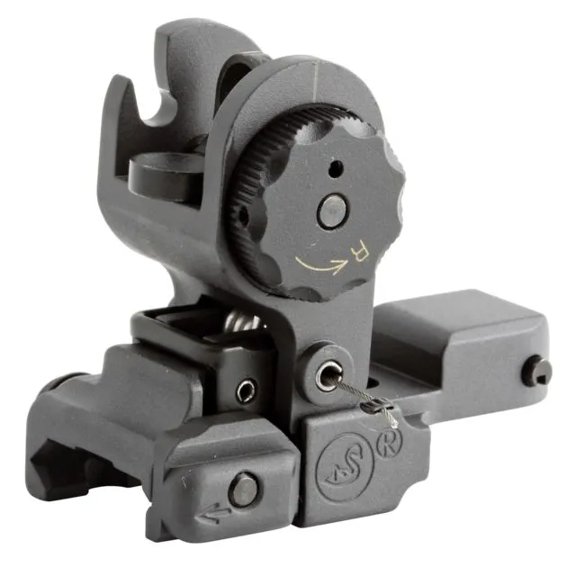 A.R.M.S. Inc. Top Mounted Deployable Rear Sight Black - Rear Sight for AR-15, vista 1
