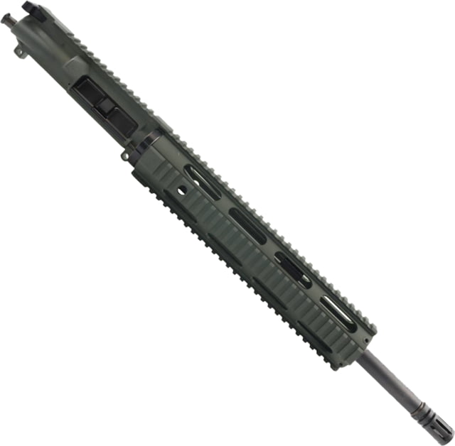 ABC RIFLE COMPANY AR-15 5.56x45mm NATO 16in Barrel 12in Quad Rail Upper Receiver 1-8 Twist 1/2x28 A2 Style Muzzle Brake Nitride Cerakote Olive Drab - Upper Receiver for AR-15, vista 1