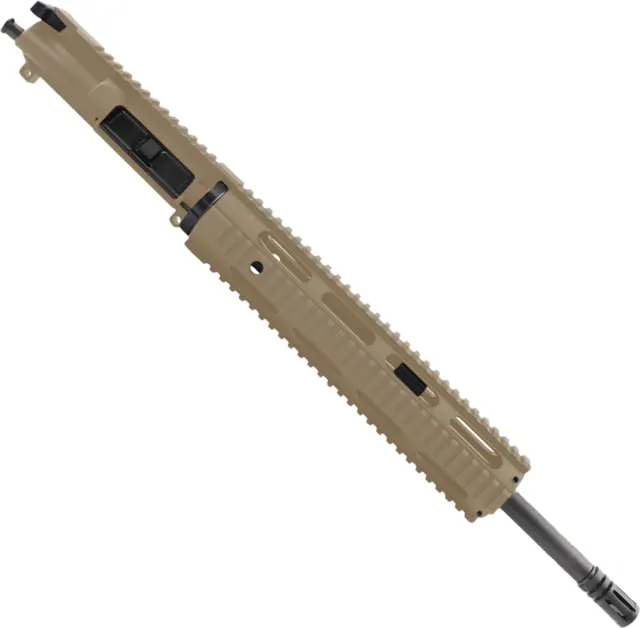 ABC RIFLE COMPANY AR-15 5.56x45mm NATO 16in Barrel 12in Quad Rail Upper Receiver 1-8 Twist 1/2x28 A2 Style Muzzle Brake Nitride Cerakote Flat Dark - Upper Receiver for AR-15, vista 1