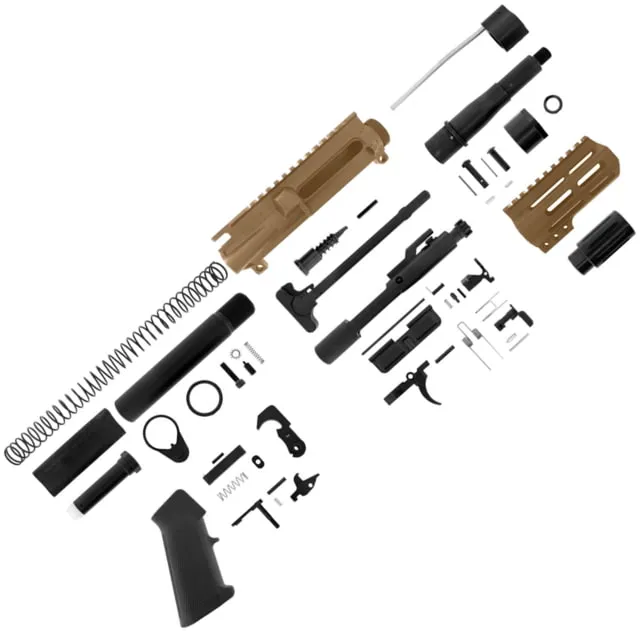 ABC RIFLE COMPANY AR-15 Micro Pistol Build 5.56x45mm NATO 5in Barrel 4in M-LOK Handguard Upper Receiver Bronze - Upper Receiver for AR-15, vista 1