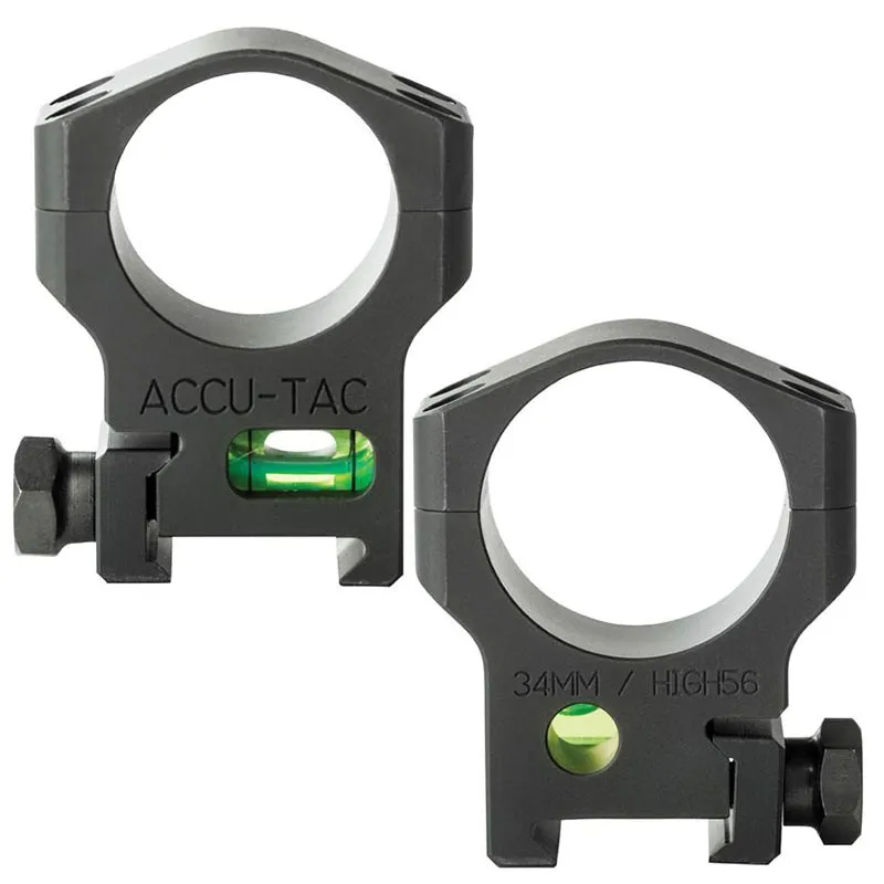 Accu-Tac 34mm 7075 Aluminum Alloy Scope Ring, Type III (Mil-Spec) Hard Anodized Flat Black - HSR-340 - Optic Mount - view 2