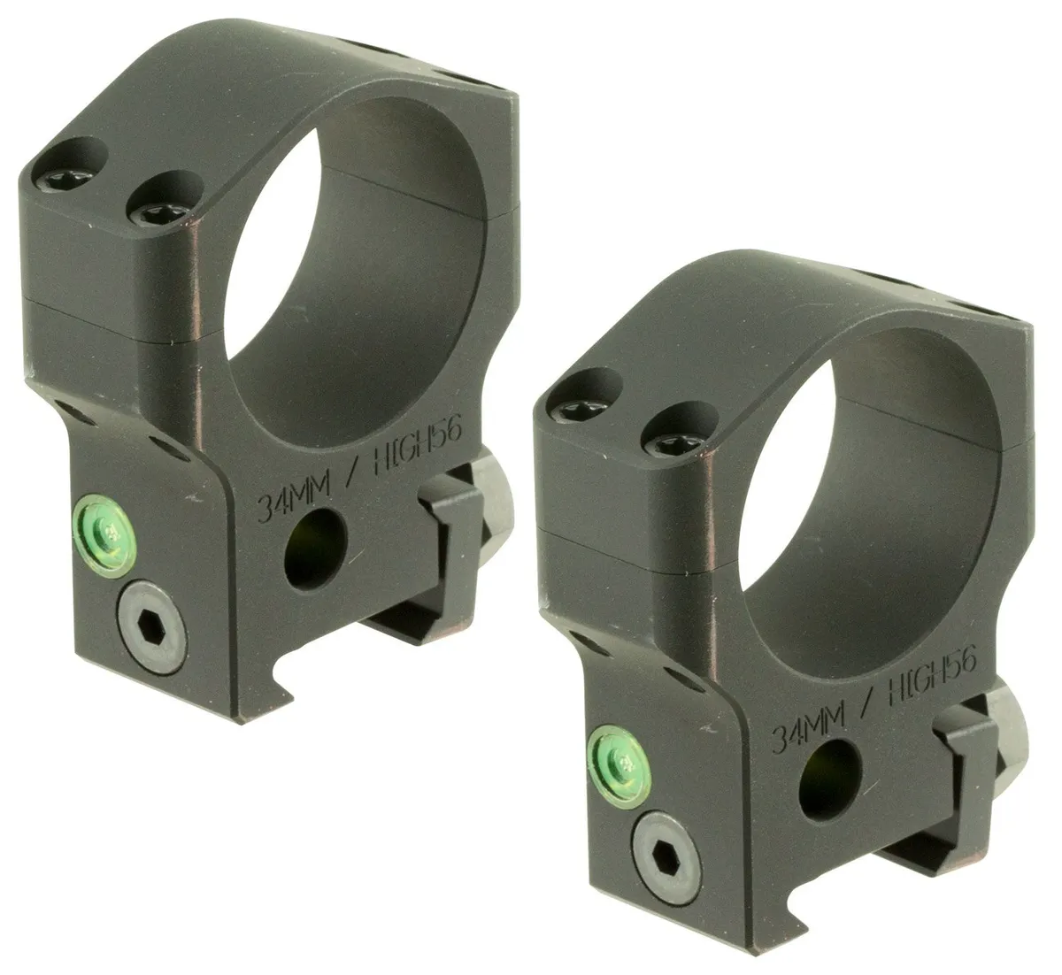 Accu-Tac 34mm 7075 Aluminum Alloy Scope Ring, Type III (Mil-Spec) Hard Anodized Flat Black - HSR-340 - Optic Mount, vista 1