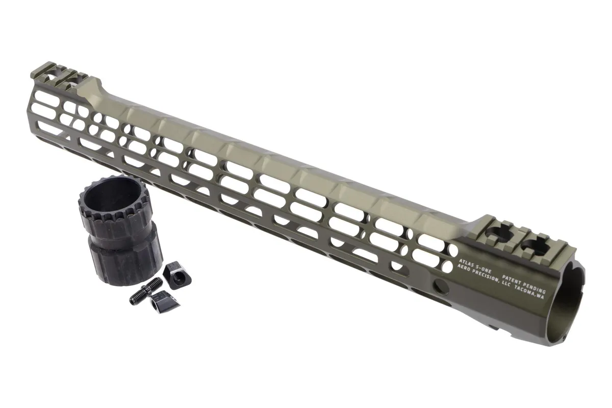 Aero Precision 15" M5 ATLAS S-ONE M-LOK Handguard - OD Green Anodized - APRA538172A - Handguard for AR-15, vista 3