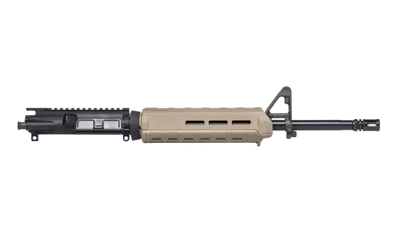 Aero Precision AR-15 Complete Upper Receiver 5.56 Mid-Length 16 inch Barrel w/Pinned FSB Magpul MOE Handguard A2 Flash Hider FDE Cerakote - Upper Receiver for AR-15, vista 2