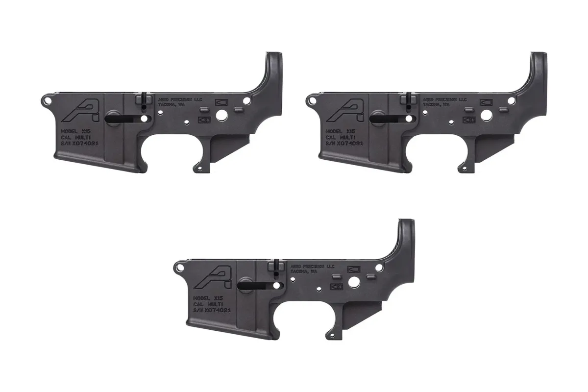Aero Precision AR-15 Stripped Lower Receiver - Black - 3 Pack - Lower Receiver for AR-15, vista 1