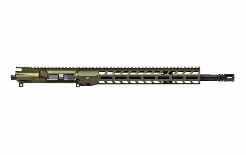 Aero Precision AR15 16\" 5.56 Mid-Length Gov Complete Upper with 13.5\" Slimline Handguard - OD Green Anodized - APSL100745 - Upper Receiver for AR-15 - view 1