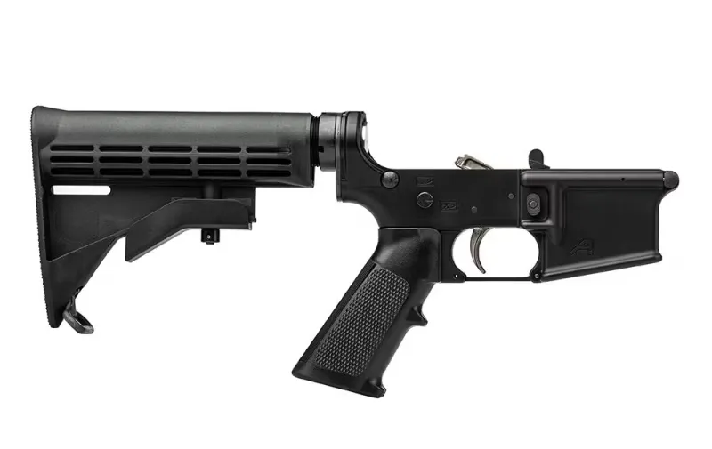Aero Precision AR15 Carbine Complete Lower with 2-Stage Nickel Boron Trigger, A2 Grip & M4 Stock - Anodized Black - APSL100402 - Lower Receiver for AR-15 - view 1