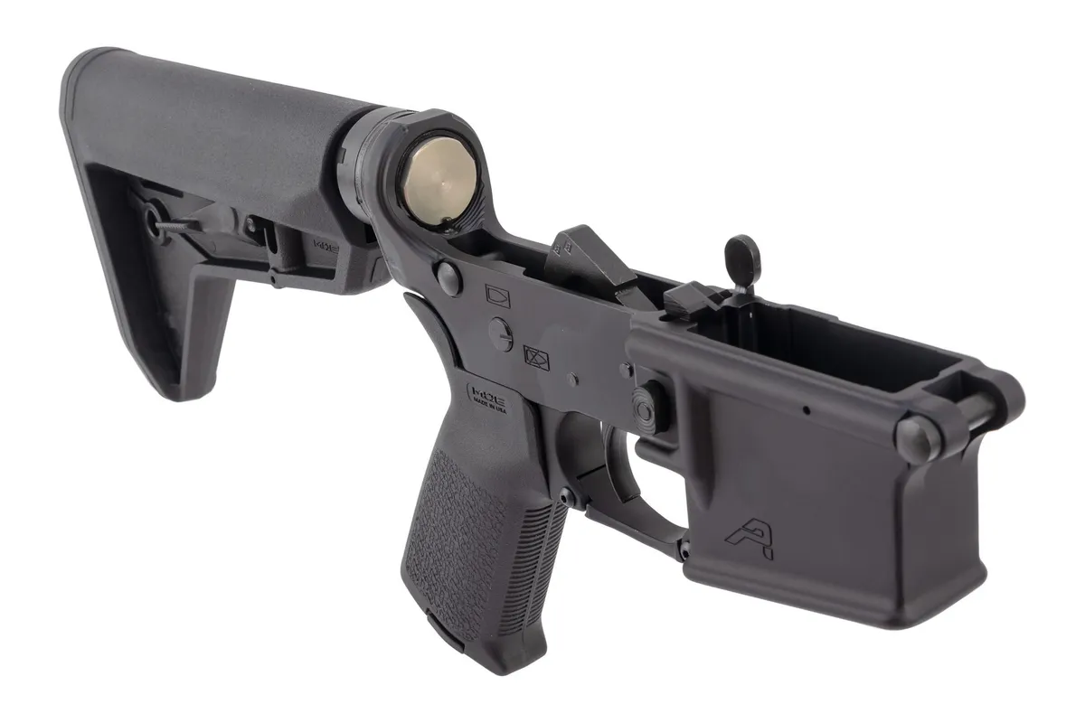 Aero Precision AR15 Complete Lower Receiver w/ MOE Grip & SL Carbine Stock, Multi-Caliber, Anodized Black - Lower Receiver for AR-15 - view 2