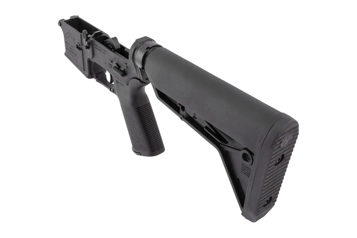 Aero Precision AR15 Complete Lower Receiver w/ MOE Grip & SL Carbine Stock, Multi-Caliber, Anodized Black - Lower Receiver for AR-15 - view 4