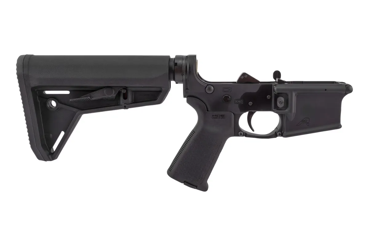 Aero Precision AR15 Complete Lower Receiver w/ MOE Grip & SL Carbine Stock, Multi-Caliber, Anodized Black - Lower Receiver for AR-15 - view 1