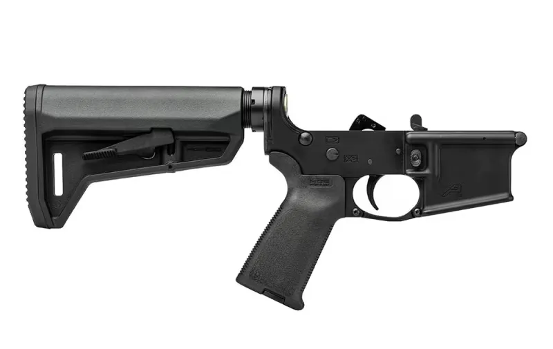 Aero Precision AR15 Complete Lower Receiver w/ MOE Grip & SL-K Carbine Stock - Anodized Black - APAR501192 - Lower Receiver for AR-15, vista 2
