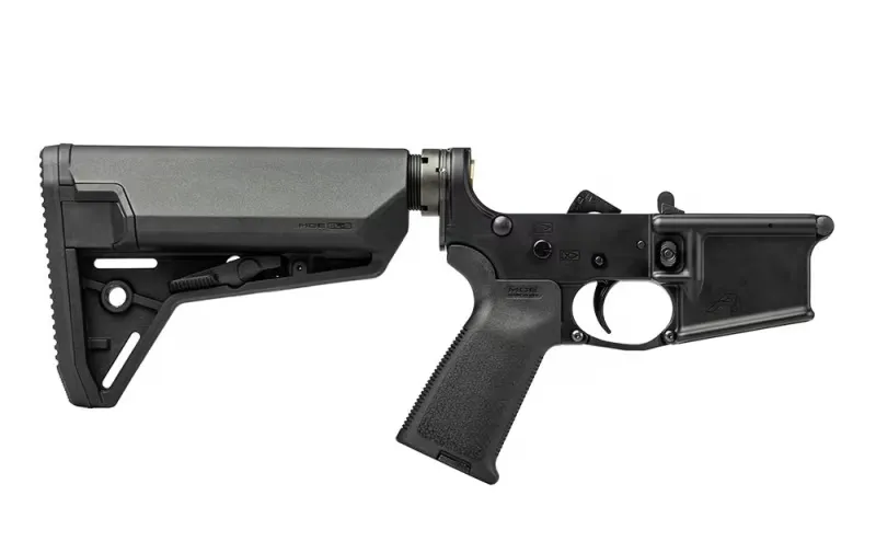 Aero Precision AR15 Complete Lower Receiver with MOE Grip & SL-S Carbine Stock - Anodized Black - APAR501196 - Lower Receiver for AR-15, vista 2