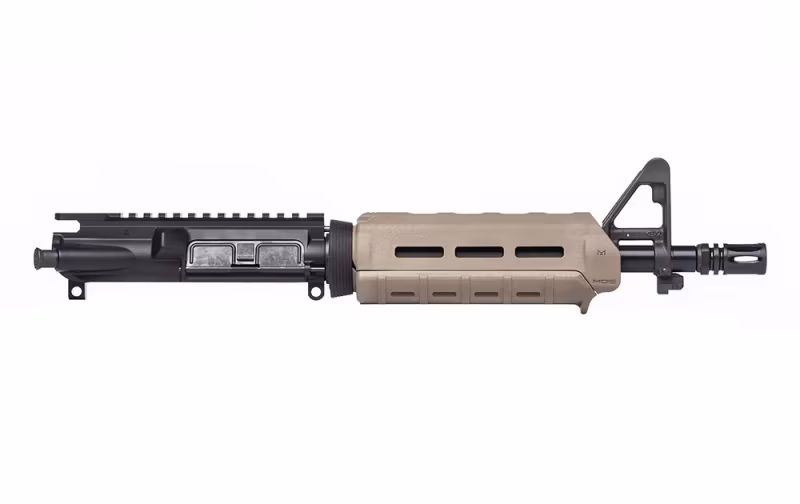 Aero Precision AR15 Complete Upper, 10.5\" 5.56 Carbine Barrel with Pinned FSB, MOE M-LOK Carbine Handguard - Anodized Black with FDE - APAR502504M3 - Upper Receiver for AR-15 - view 1