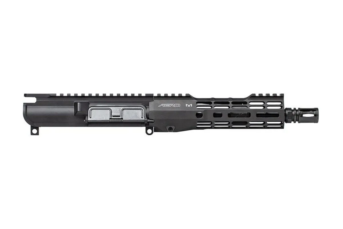 Aero Precision AR15 Complete Upper w/ No Forward Assist, 8" .300 Blackout Barrel, 7" M-LOK ATLAS S-ONE Handguard - Anodized Black - Upper Receiver for AR-15 - view 1