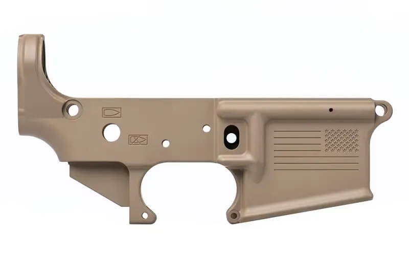 Aero Precision AR15 Stripped Lower Receiver, Special Edition: Freedom - FDE Cerakote - APAR148009C - Lower Receiver for AR-15, vista 1