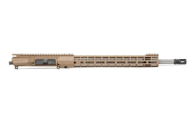 Aero Precision Complete Upper Receiver M4E1-T .223 18in Wylde Fluted Barrel 15in M-LOK ATLAS S-ONE Handguard Cerakote Flat Dark Earth - Upper Receiver for AR-15, vista 1