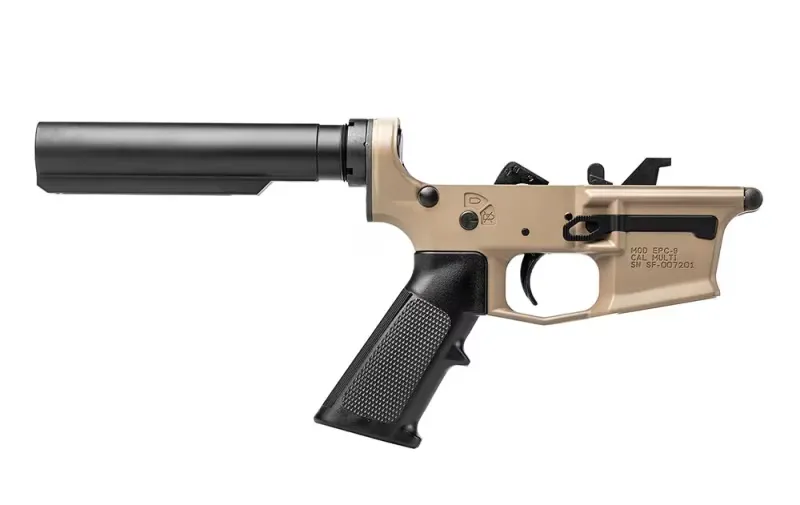 Aero Precision EPC-9 Carbine Complete Lower, No Stock - Cerakote FDE with Black A2 Grip - APAR620551 - Lower Receiver for AR-15 - view 2
