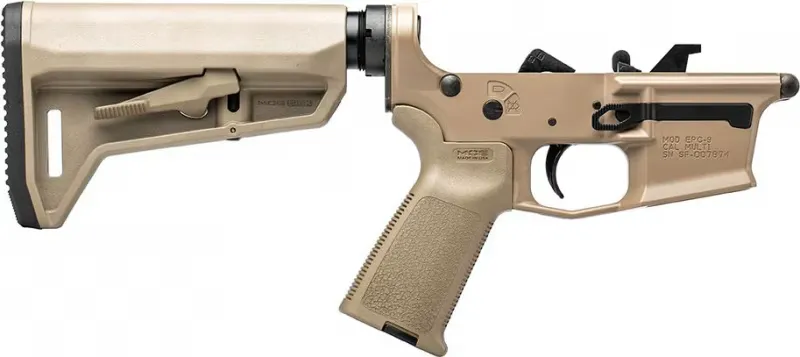 Aero Precision EPC 9 Carbine Complete Lower Receiver w/ MOE Grip and MOE SL-K Carbine Stock - Cerakote FDE - APAR620563 - Lower Receiver for AR-15, vista 2